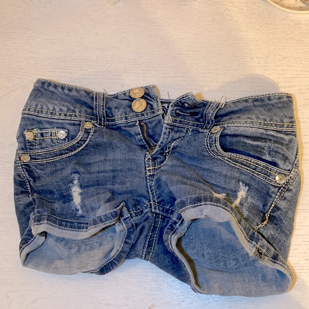 Bedazzled jean shorts